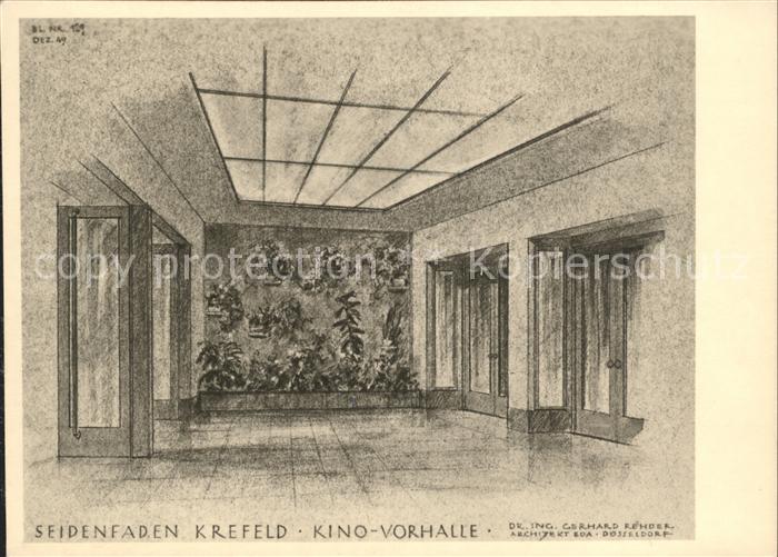 Krefeld Seidenfaden Kino Vorhalle Zeichnung