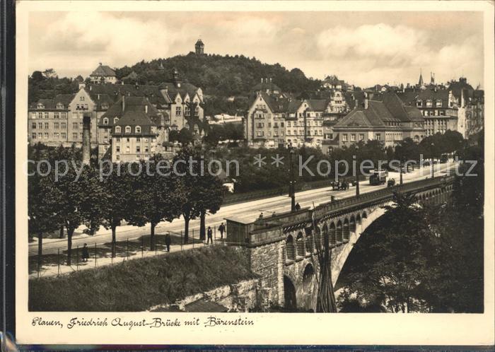 Plauen Vogtland Friedrich August Bruecke mit Baerenstein