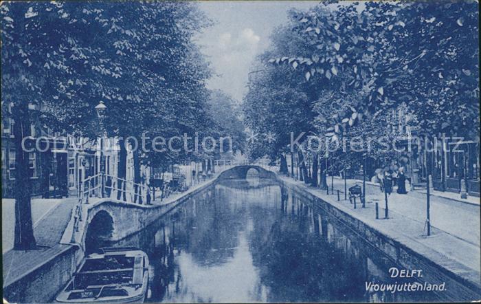 Delft Vrouwjuttenland Gracht Kanal