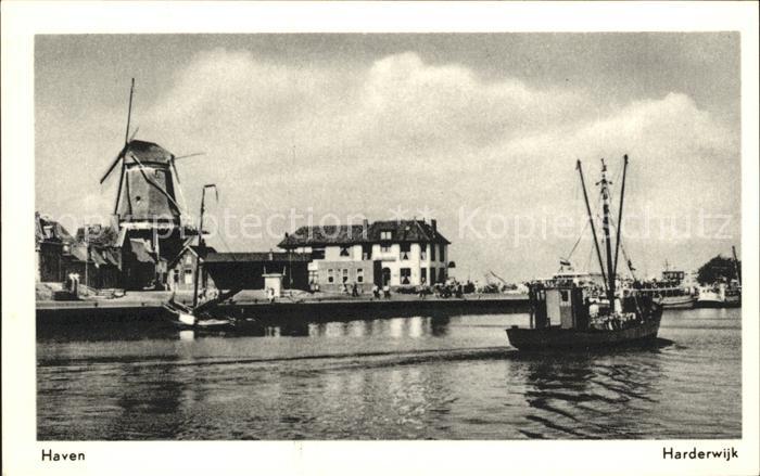 Harderwijk Haven Hafen Fischkutter Windmühle
