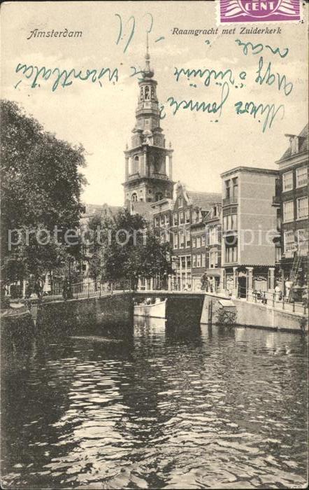 Amsterdam Niederlande Raamgracht met Zuiderkerk Kirche