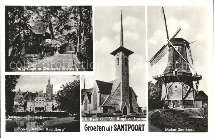 Santpoort Noord Wuestelaan Zwitserse Boerderij Hotel Duin en Kruidberg Kerk Mole