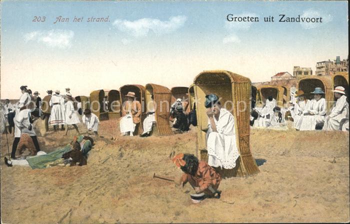 Zandvoort Holland Aan het strand Strandkorb