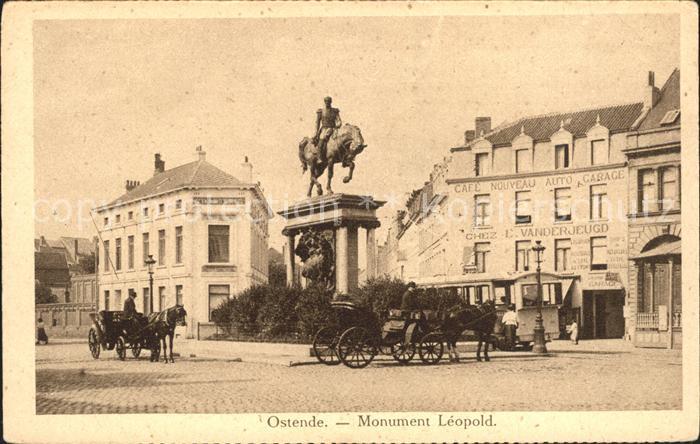 Ostende Oostende Monument Leopold Denkmal Reiterstandbild Pferdedroschke