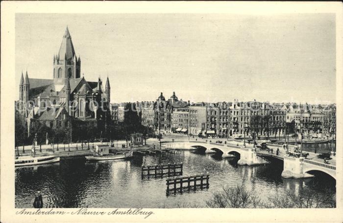 Amsterdam Niederlande Nieuwe Amstelbrug Kerk Brücke Kirche