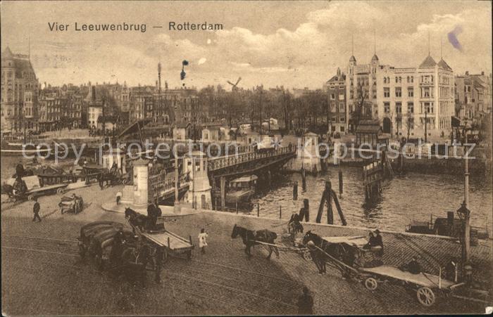 Rotterdam Vier Leeuwenbrug Bruecke Pferdefuhrwerk