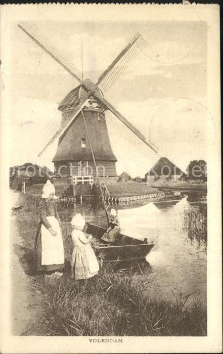 Volendam Kinder am Wasser Windmühle