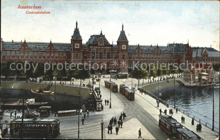 Amsterdam Niederlande Centraalstation Bahnhof Brücke Strassen