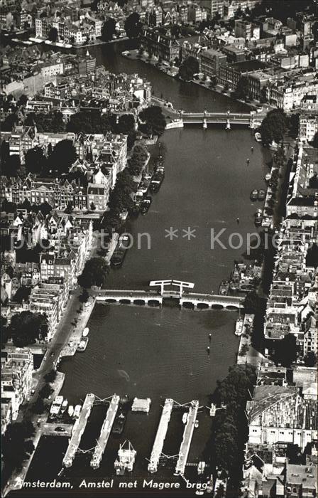 Amsterdam Niederlande Amstel met Magere brug Luchtopname