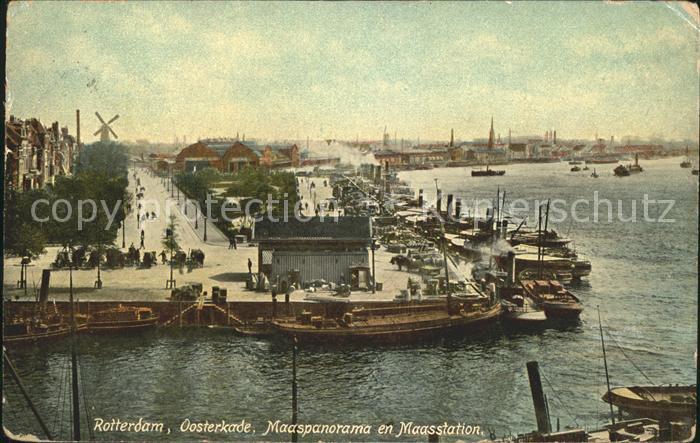Rotterdam Oosterkade Maaspanorama en Station Schiffe