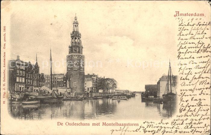 Amsterdam Niederlande De Oudeschans met Montelbaanstoren