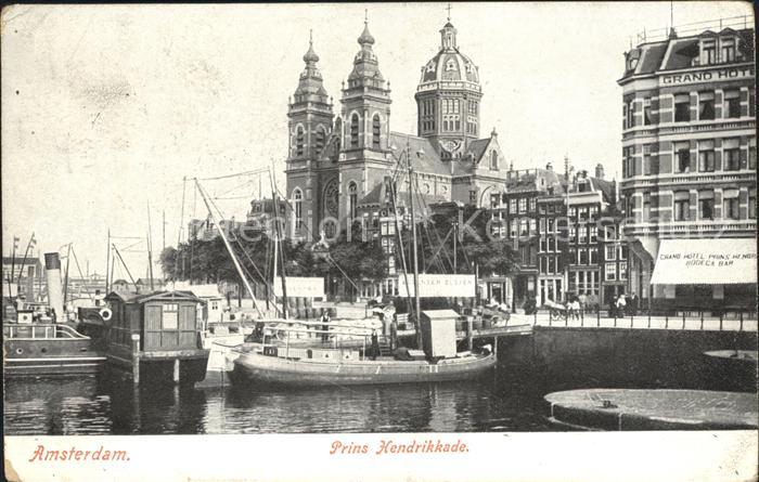 Amsterdam Niederlande Prins Hendrikkade Kerk Schiff Kirche