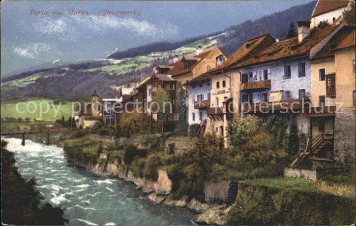 Murau Steiermark Partie am Fluss Photochromiekarte Nr. 9745