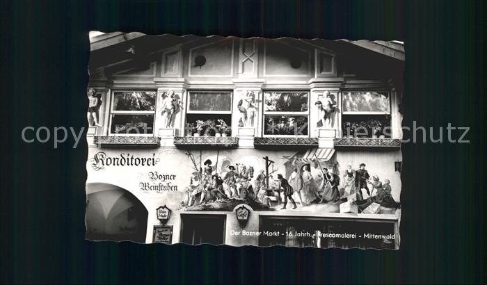 Mittenwald Karwendel Tirol Bozner Weinstube Konditorei Bozner Markt Frescomalere