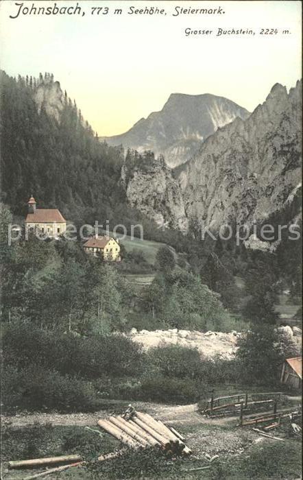 Johnsbach Steiermark Teilansicht mit Kirche Grosser Buchstei