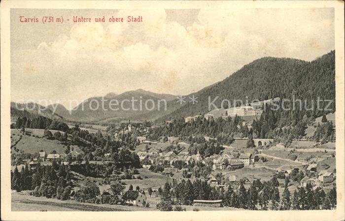 Tarvis Panorama untere und obere Stadt