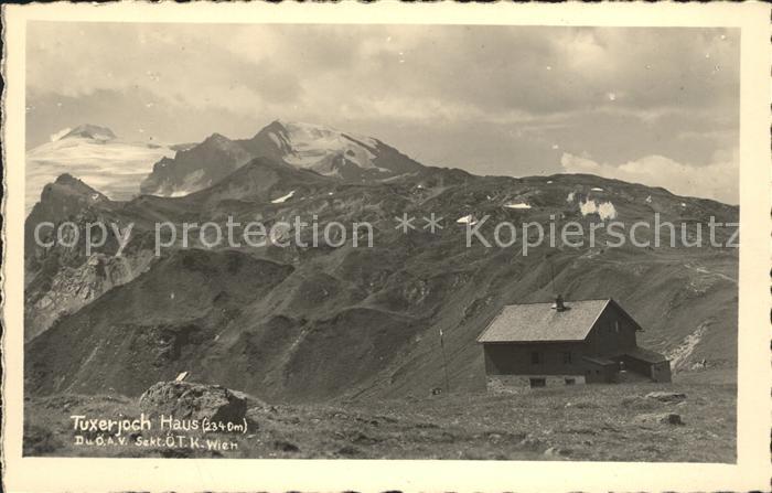 Tuxerjochhaus Schutzhuette Tuxer Alpen