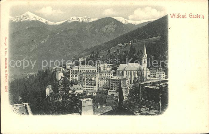 Bad Gastein Teilansicht Wildbad mit Alpen