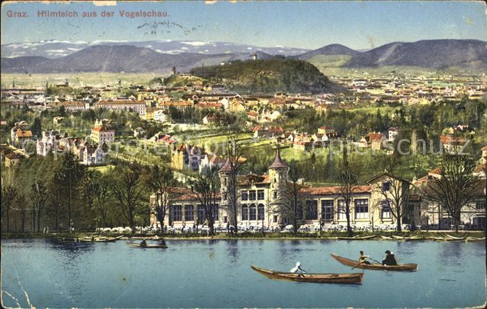 Graz Steiermark Hilmteich aus der Vogelschau Boot