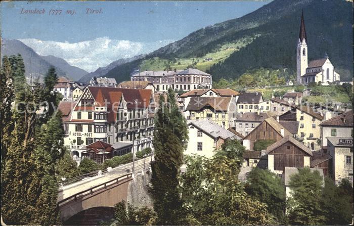 Landeck Tirol Teilansicht Kirche Brücke Hotel Photoch