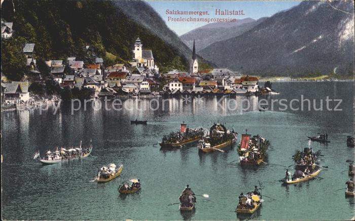 Hallstatt Austria Fronleichnamsprozession Hallstaetter See