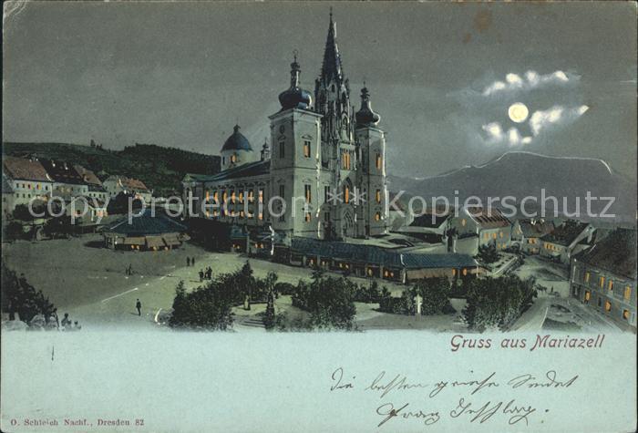 Mariazell Steiermark Basilika im Mondschein