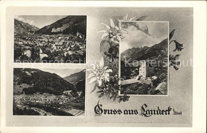 Landeck Tirol Gesamtansichten Alpen Burgruine Alpenblumen