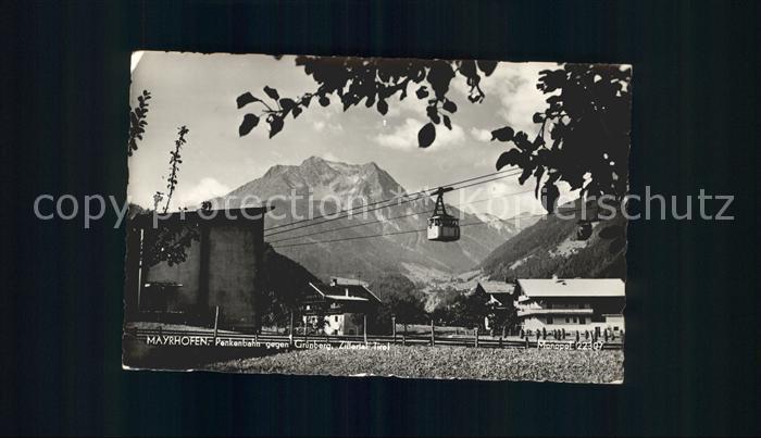 Mayrhofen Zillertal Penkenbahn Bergbahn gegen Gruenberg