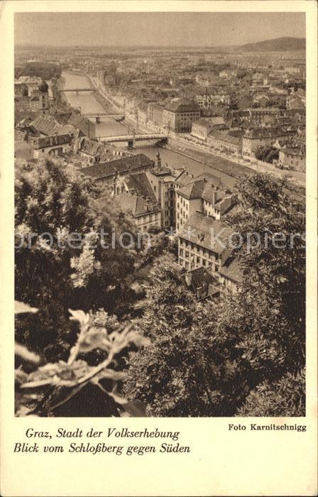Graz Steiermark Stadt der Volkserhebung Blick vom Schlossberg