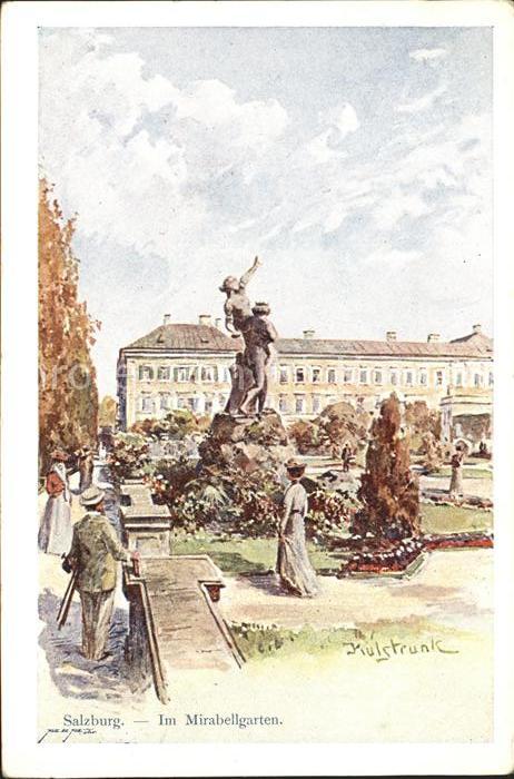 SALZBURG AT Im Mirabellgarten Denkmal Kuenstlerkarte Kulstrunk