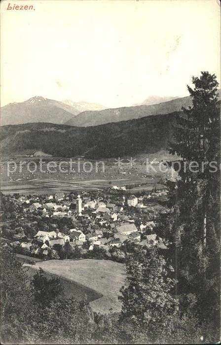 Liezen Steiermark Gesamtansicht mit Alpenpanorama
