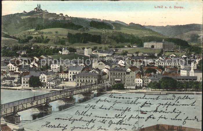 Linz Donau Teilansicht Brücke