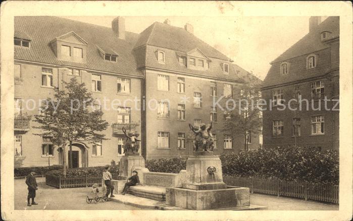 Huegel Essen Brunnen Skulptur Lazarett Stempel