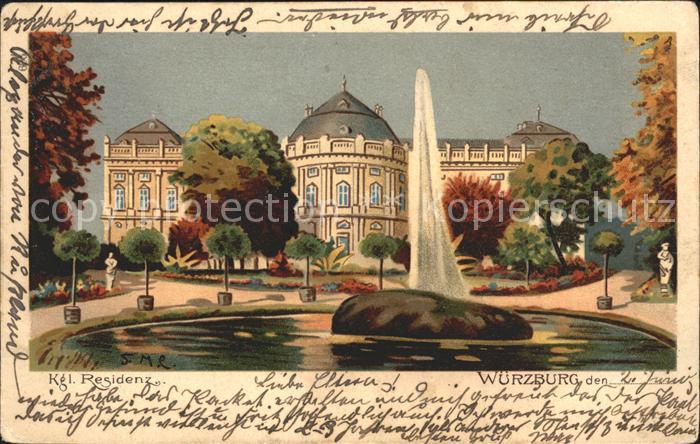 WueRZBURG Bayern Koenigliche Residenz Fontaene