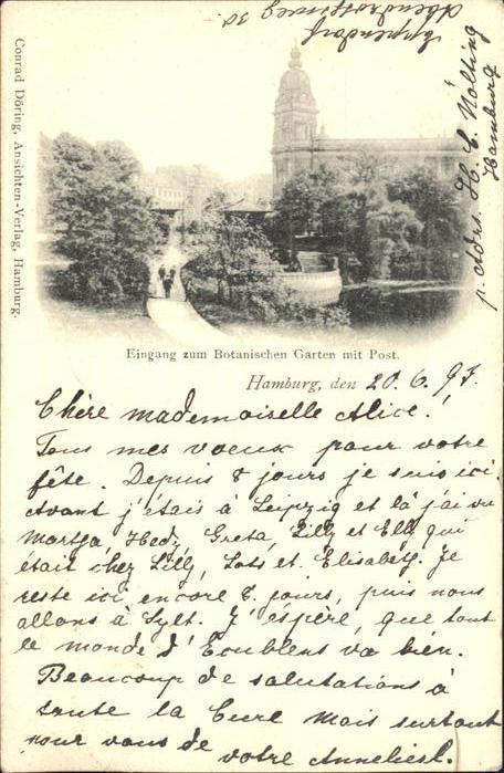 HAMBURG  CITY Eingang Botanischer Garten Post