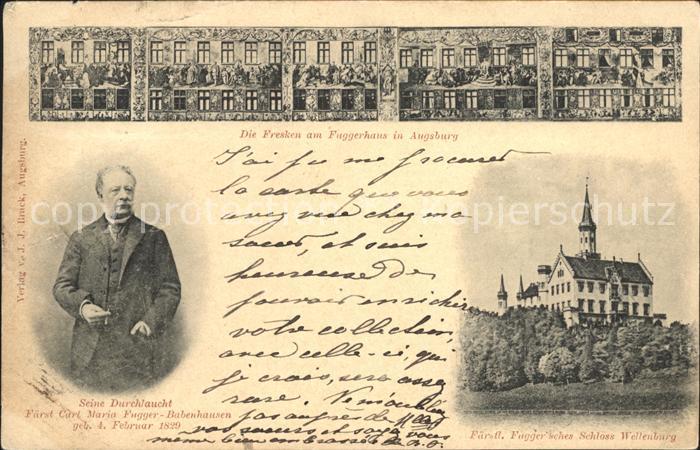 Augsburg Fresken Fuggerhaus Schloss Wellenburg Fuerst Carl Maria Fugger Babenhau