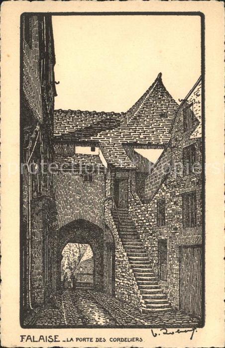 Falaise Calvados Porte des Cordeliers Zeichnung Künstler