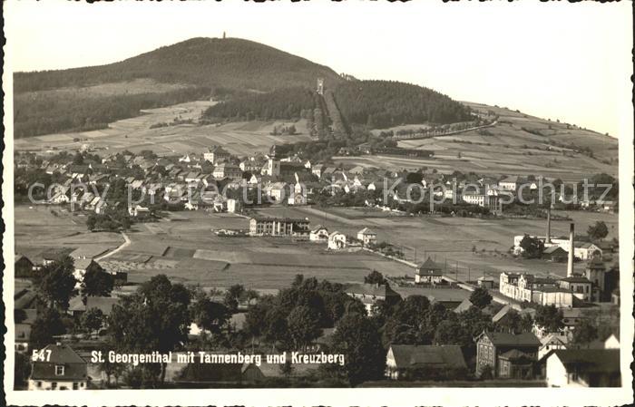 St Georgenthal = Jiretin pod Jedlovouk mit Tannenberg und Kreuzberg