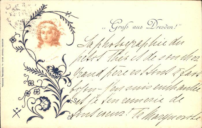 DRESDEN Elbe Portrait Junges Maedchen Deutsche Reichspost