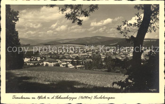 Trautenau Tschechien Panorama Blick nach der Schneekoppe Sud