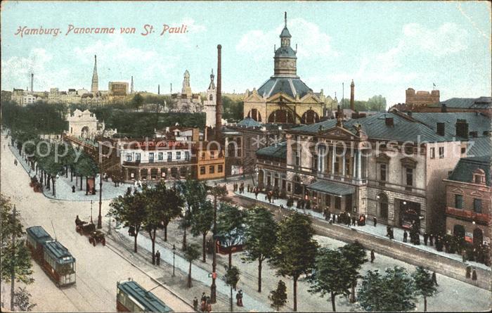 St Pauli Panorama Strassenbahn