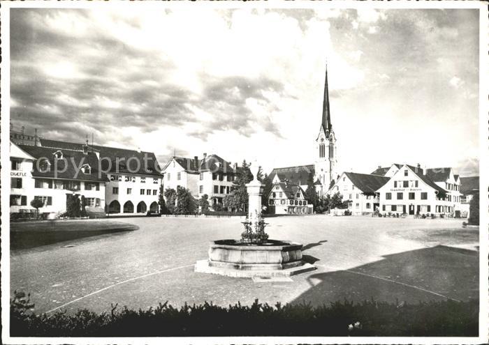 Amriswil TG Marktplatz Brunnen Kirche