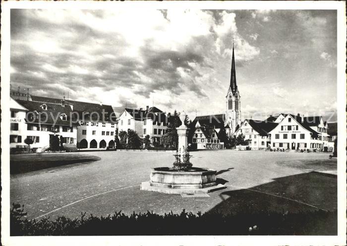 Amriswil TG Marktplatz Brunnen Kirche