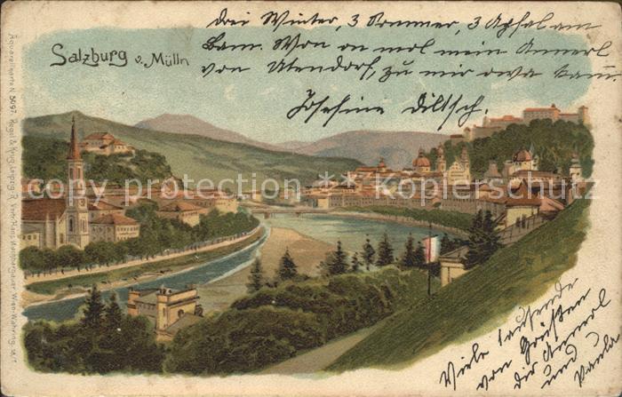 SALZBURG  AT Blick von Muelln Festung Hohensalzburg