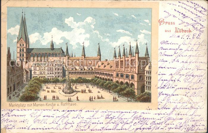 LueBECK  CITY Marktplatz Marienkirche Rathaus