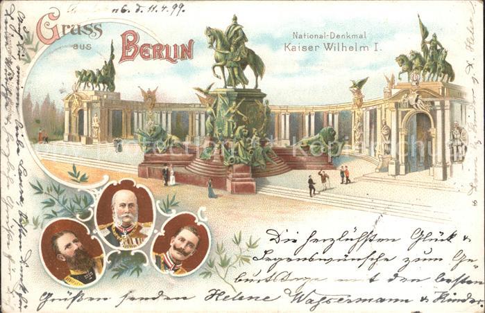 BERLIN  CITY Nationaldenkmal Kaiser Wilhelm I Portraits Deutsche Reichspost