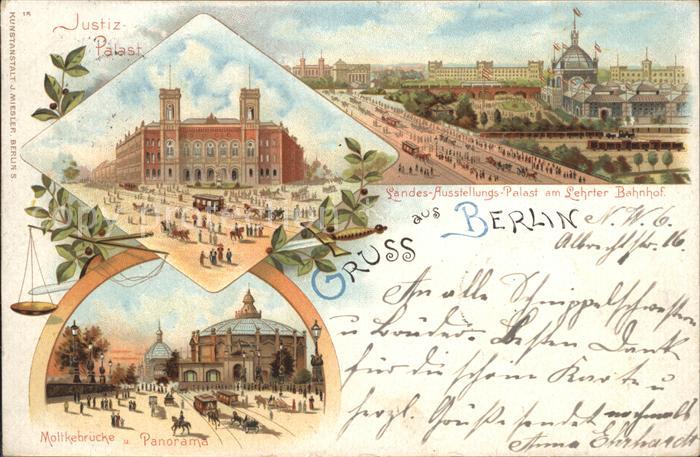 BERLIN  CITY Justizpalast Landesausstellung Palast Bahnhof Moltkebruecke Deutsch