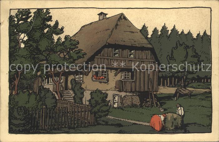 Zwieselberg Freudenstadt Schwarzwaldhaus Kuenstler Steinzeichnung