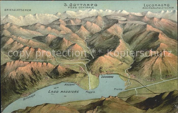 Lago Maggiore und Umgebung aus der Vogelperspektive Alpen