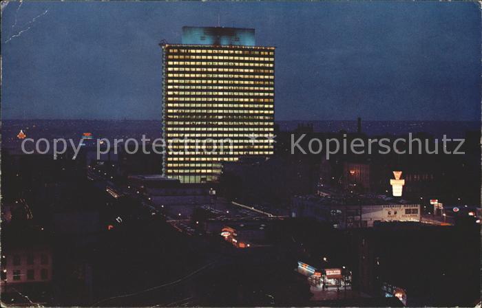 Vancouver British Columbia BC Electric Building at night Skyscraper